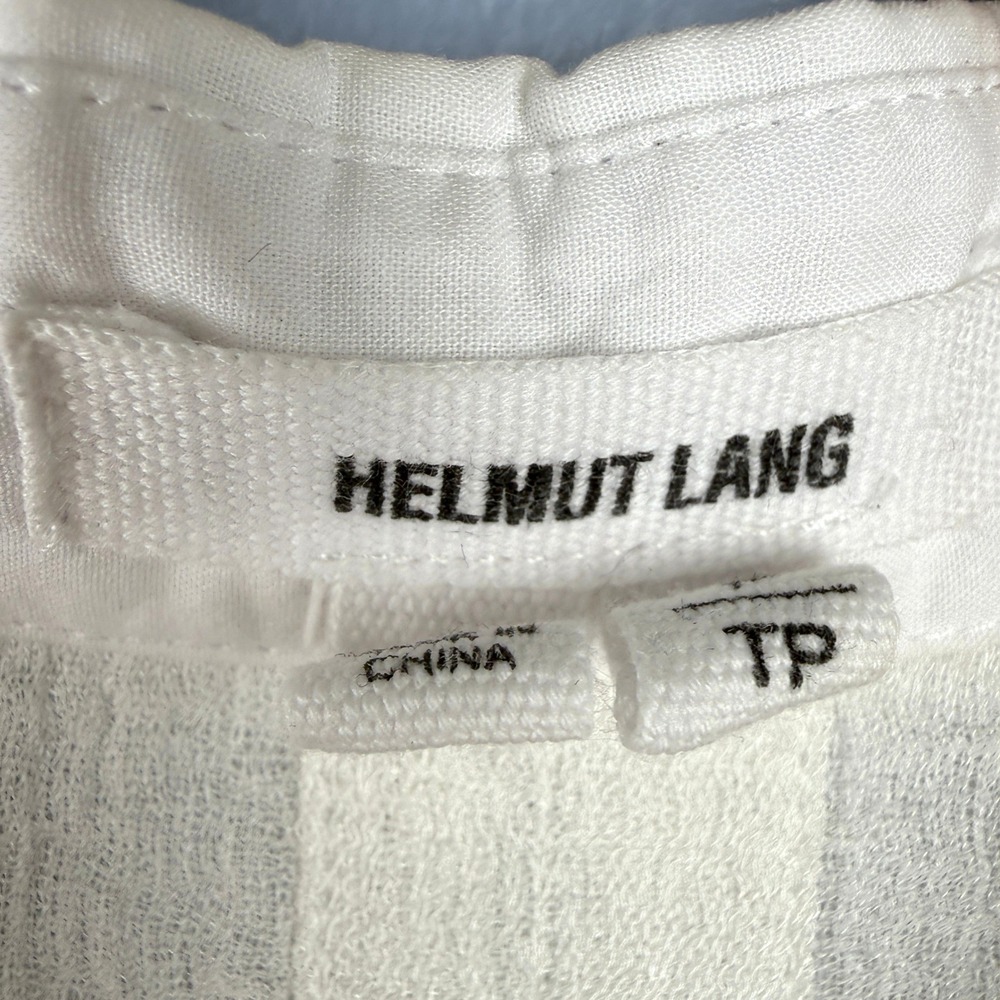 Helmut Lang Y2K Layered Button Down Shirt Womens TP White‎ Sheer Gauze Cotton - Picture 2 of 9